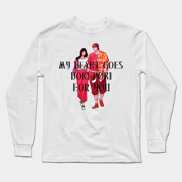 My Heart Goes Doki Doki For You Long Sleeve T-Shirt by Furious Designs